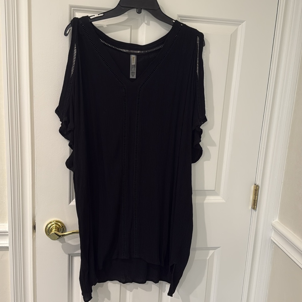 Raisins Curve Tranquillo Cold open-Shoulder Cover Up dress Tunic Black XL